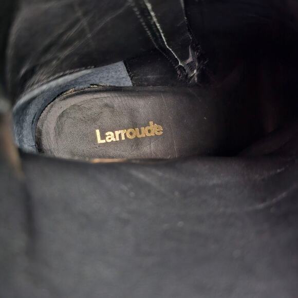 Larroude Mini Kate Suede Heel Boot Size 8.5 Ankle Zip Bootie Black - Picture 6 of 10